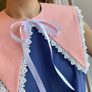 Classic Detachable Collar Paradise Peach Cute Collar Women Statement Peter Pan Removable Collar Oversized Reversible Handmade With LOVE image 8