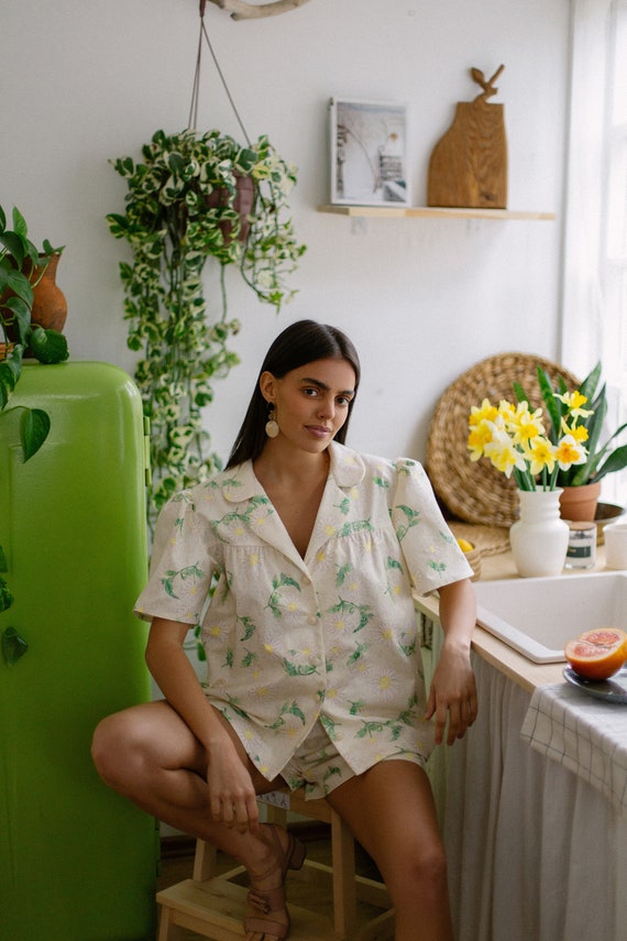 Blouse Balloon Puffy Sleeves Women Shirt Jacquard Floral Collar