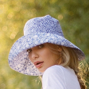 LAST Women bucket hat, floral hat floppy wide brim sunhat, wide brim summer bucket hat, foldable reversible sunhat beach hat