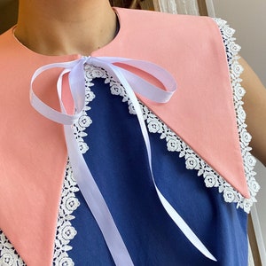 Classic Detachable Collar Paradise Peach Cute Collar Women Statement Peter Pan Removable Collar Oversized Reversible Handmade With LOVE image 2