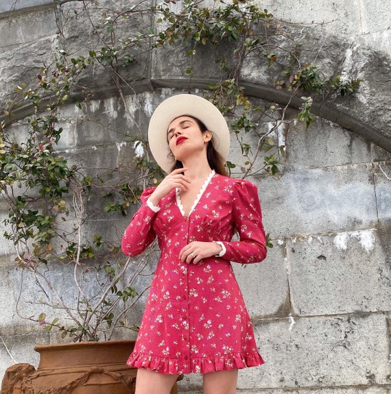 knee length dresses for ladies Square Neck Mini Prairie Cotton Dress – Clementine main image 1