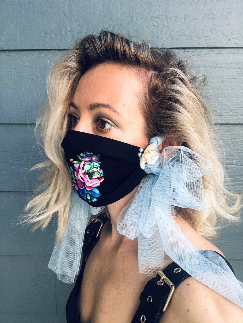 Designer Face Mask for Woman Pearl Face Mask Bridesmaid Etsy