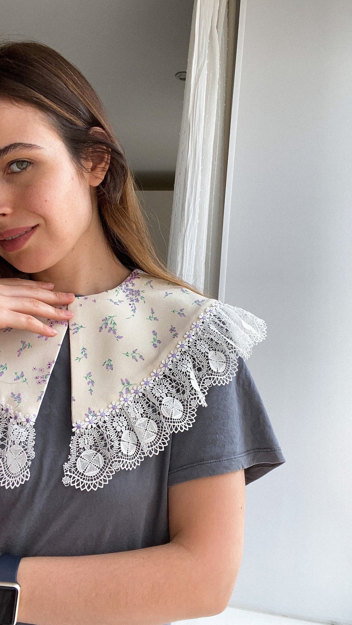 Triangular Collars Romantic White Laced Collar Oversized Triangular Women - Etsy