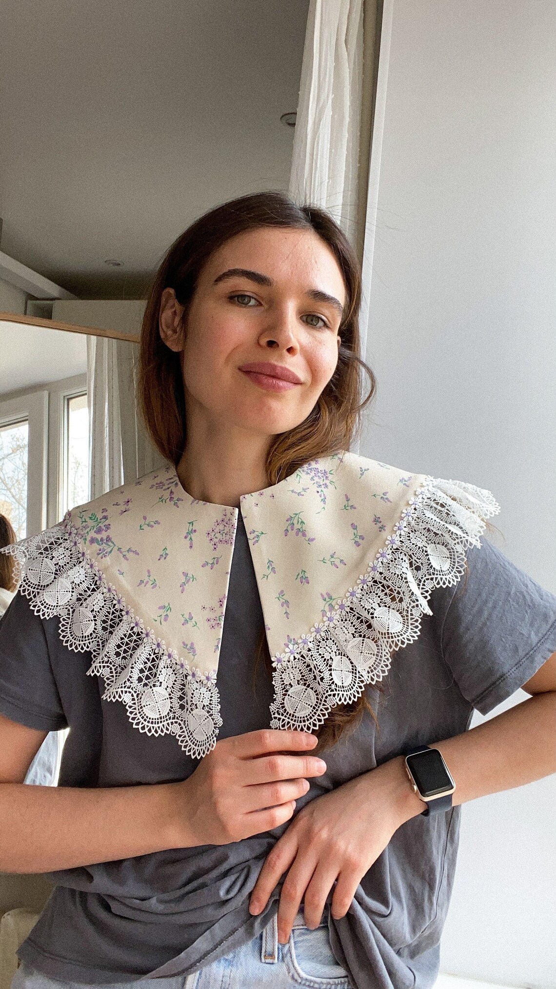 Triangular Collars Romantic White Laced Collar Oversized Triangular Women - Etsy