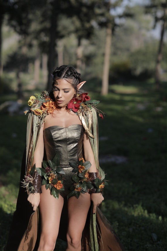 Fairy Woodland mujeres traje-bosque elfo hada vestido-diseñador madre-hija  elfo vestido-flor princesa traje-mujeres elfo traje -  España