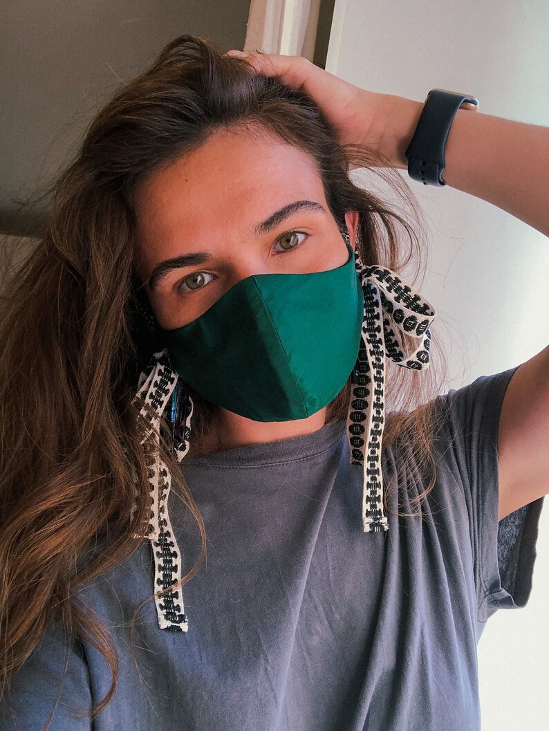 1 Last Stylish Fitted Cloth Face Mask With Ribbons Designer Etsy