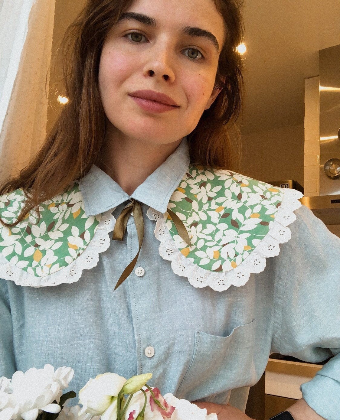 Amazing Statement Removable Collar Oversized Floral Prairie Collar Detachable Reversible Collar Women Dress Blouse Shirt Collar Gift for Her Etsy