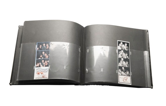 Photo Booth Album, Slide in Pages for 2x6 Inch Pictures, Black Photo Booth  Album White Pages Photo Booth Scrapbook 