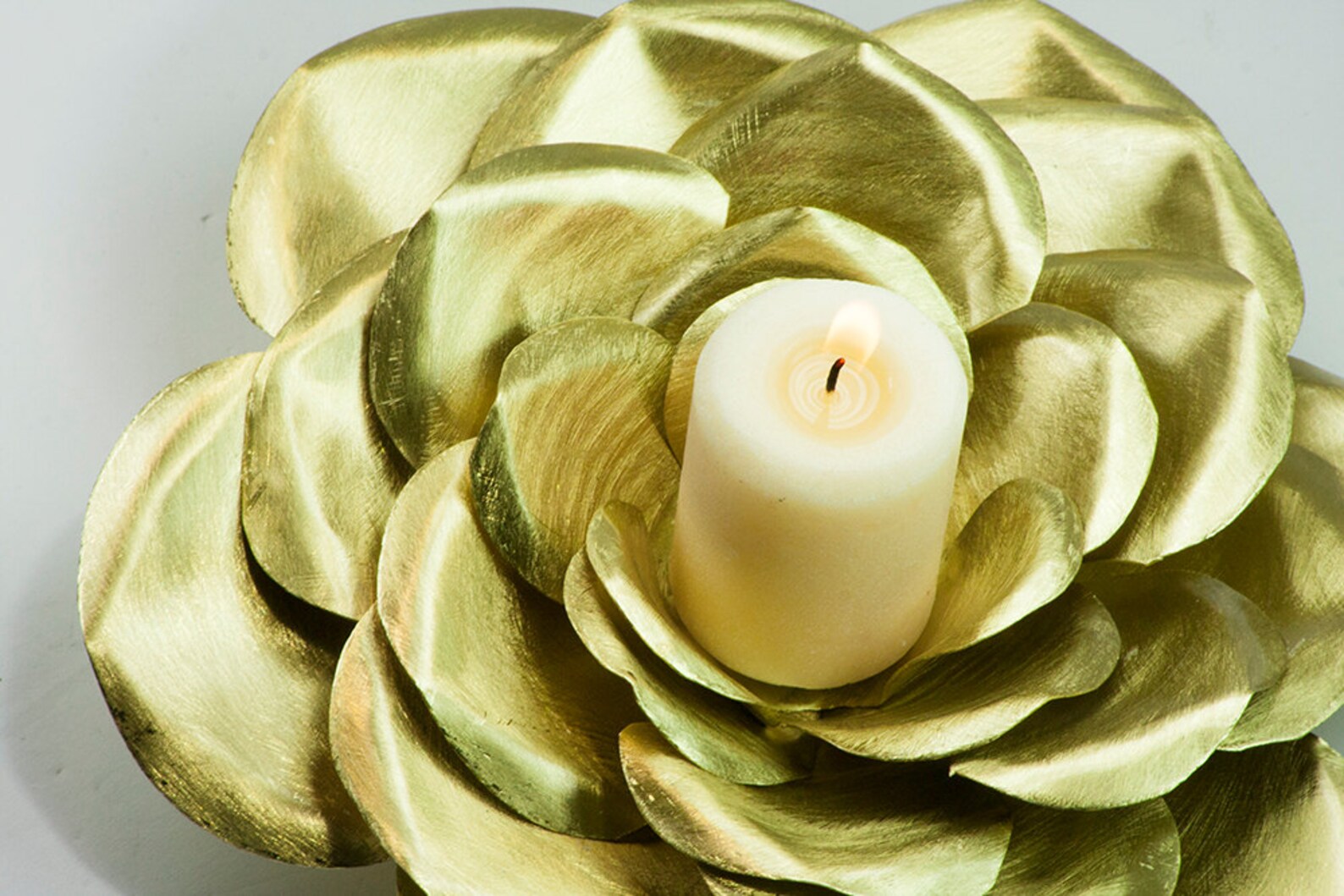 Brass Rose Candle Holder Metal Roses Art Perfect for Tealights Etsy