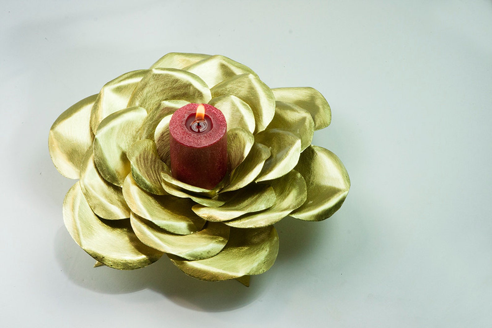 Brass Rose Candle Holder Metal Roses Art Perfect for Tealights Etsy