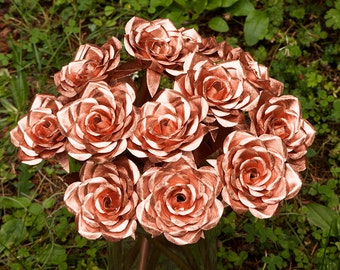 Perfect Valentine's Day Gift Copper Rose Bouquet beautiful impressive thoughtful unique warm cozy decor love your life family home my wife