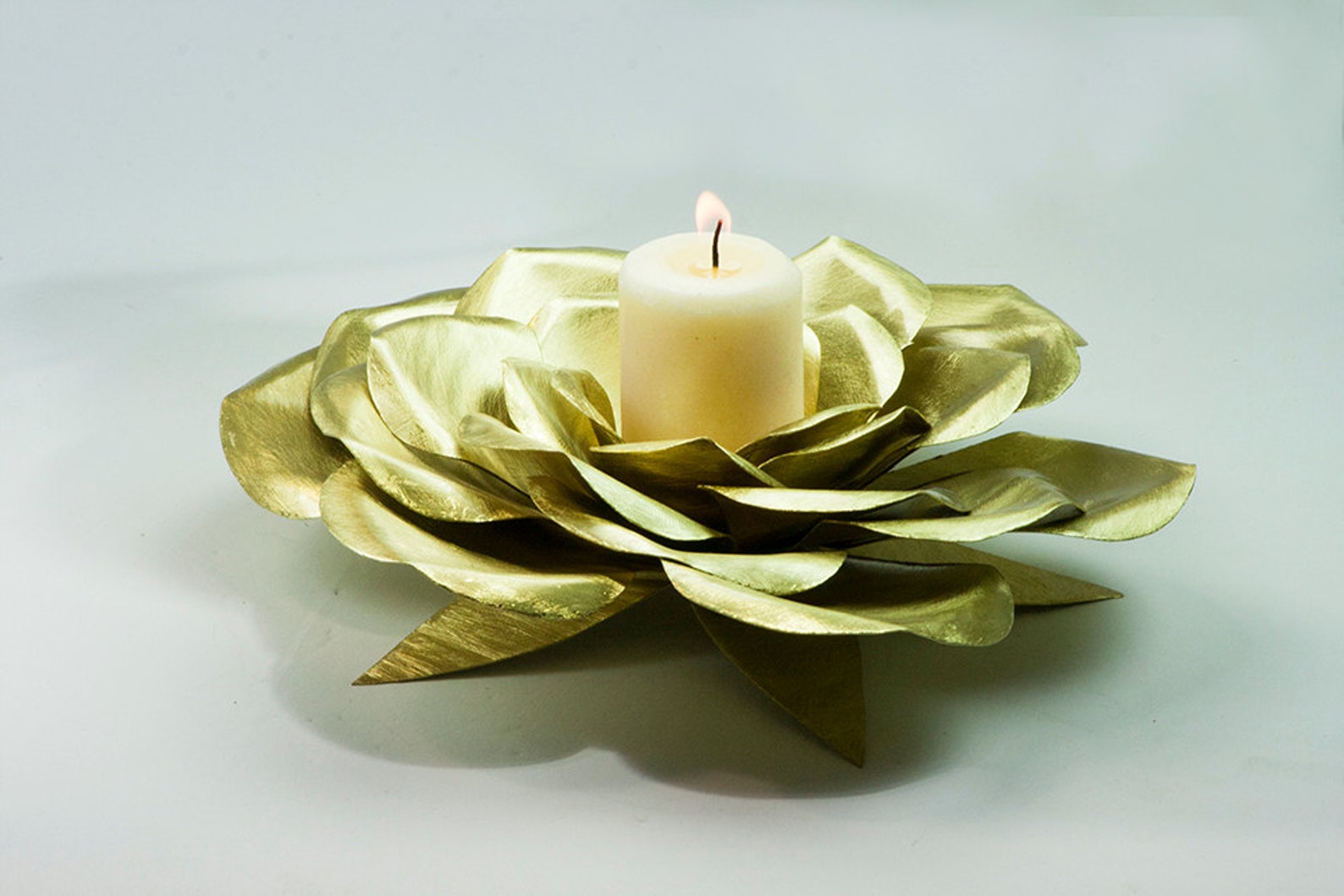 Brass Rose Candle Holder Metal Roses Art Perfect for Tealights Etsy