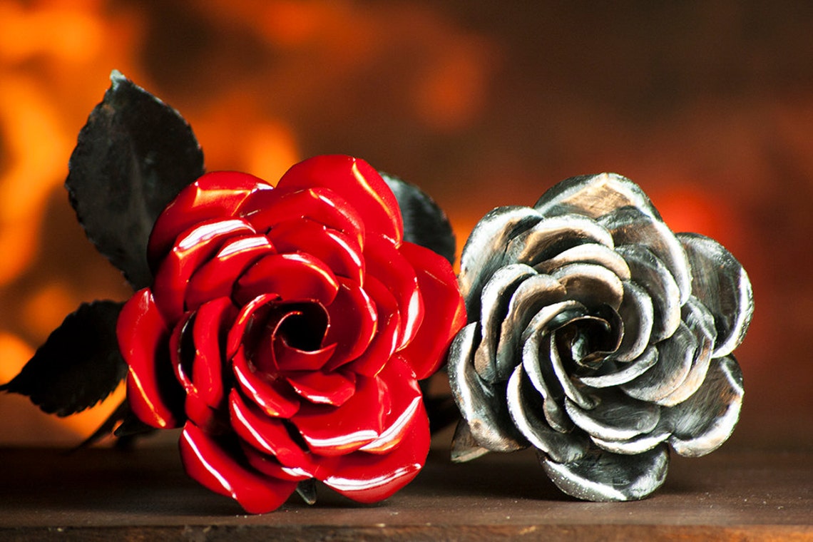 Metal Rose Roses Perfect Handmade Iron Steel Rose Art Etsy Canada