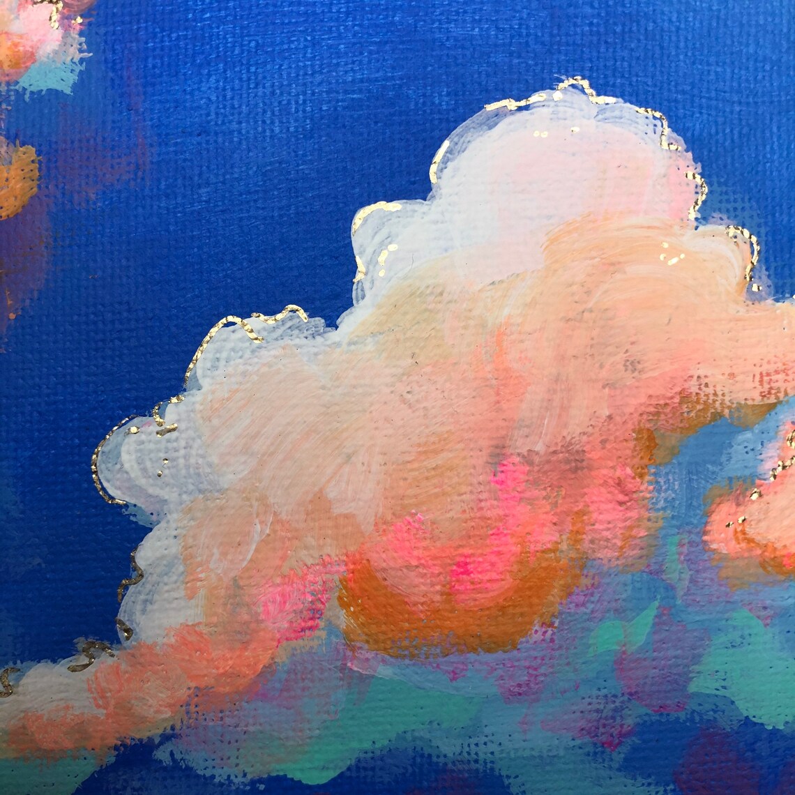 Happy Clouds Fine Art Handmade Gift Original Painting Etsy
