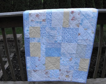 baby quilt,  boy quilt, crib quilt,  handmade quilt, minky baby,  patchwork baby quilt,  nursery gift, blue baby blanket, throw, blanket