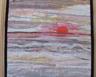 small wall quilt, art quilt, impressionist art, gift for her, textile art, abstract art, abstract quilt, mixed media art, fiber art
