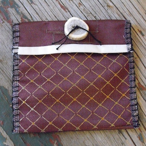 small bag, coin purse, accessory bag, wallet, stocking stuffer, brown satin purse, credit card holder, gift for him, gift for her, wristlet