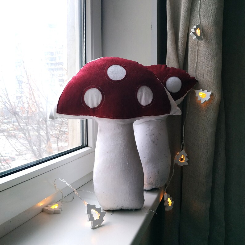 Mushroom pillow Cottagecore decor Throw pillow Mushroom Etsy