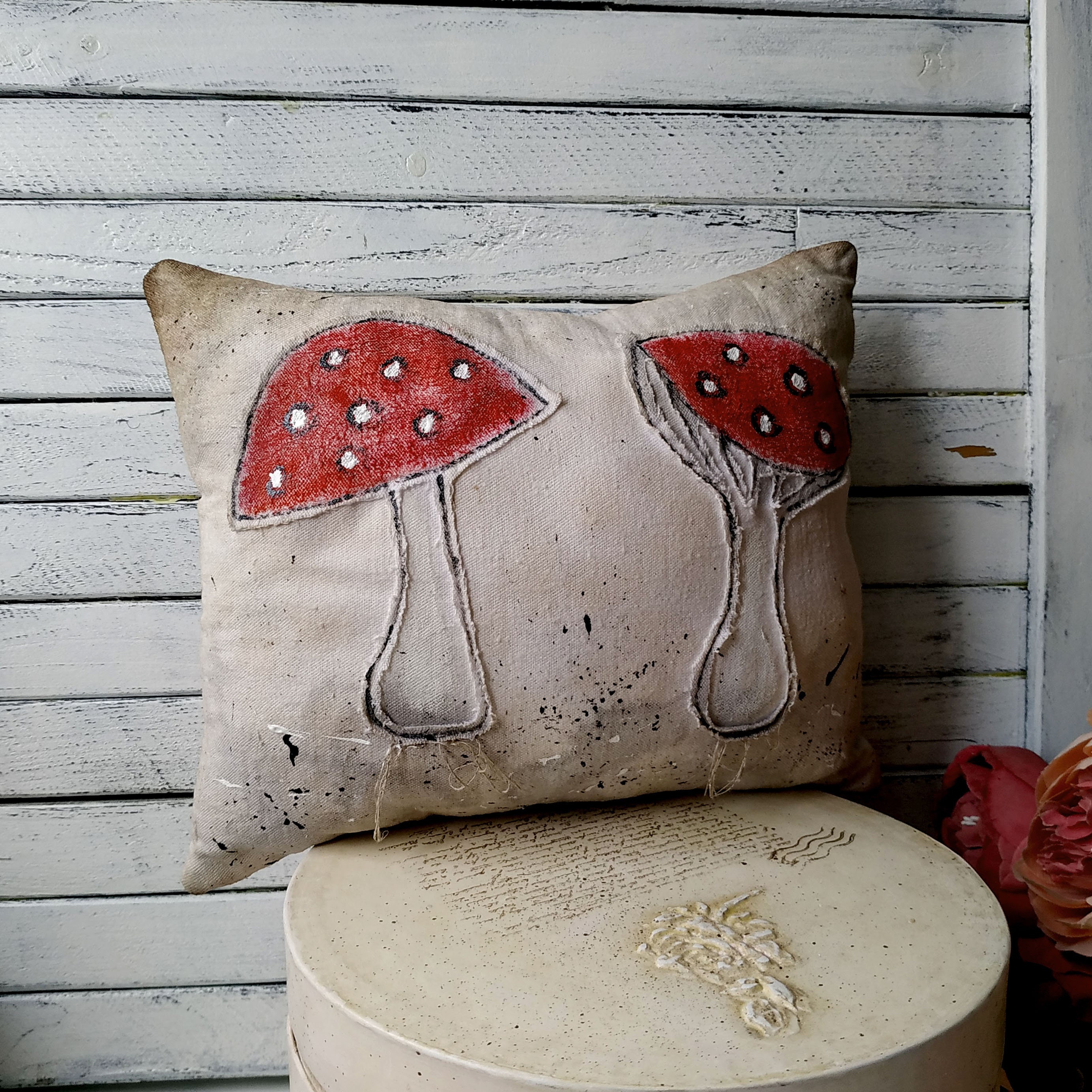 Mushroom pillow Cottagecore decor Toadstool cushion Etsy