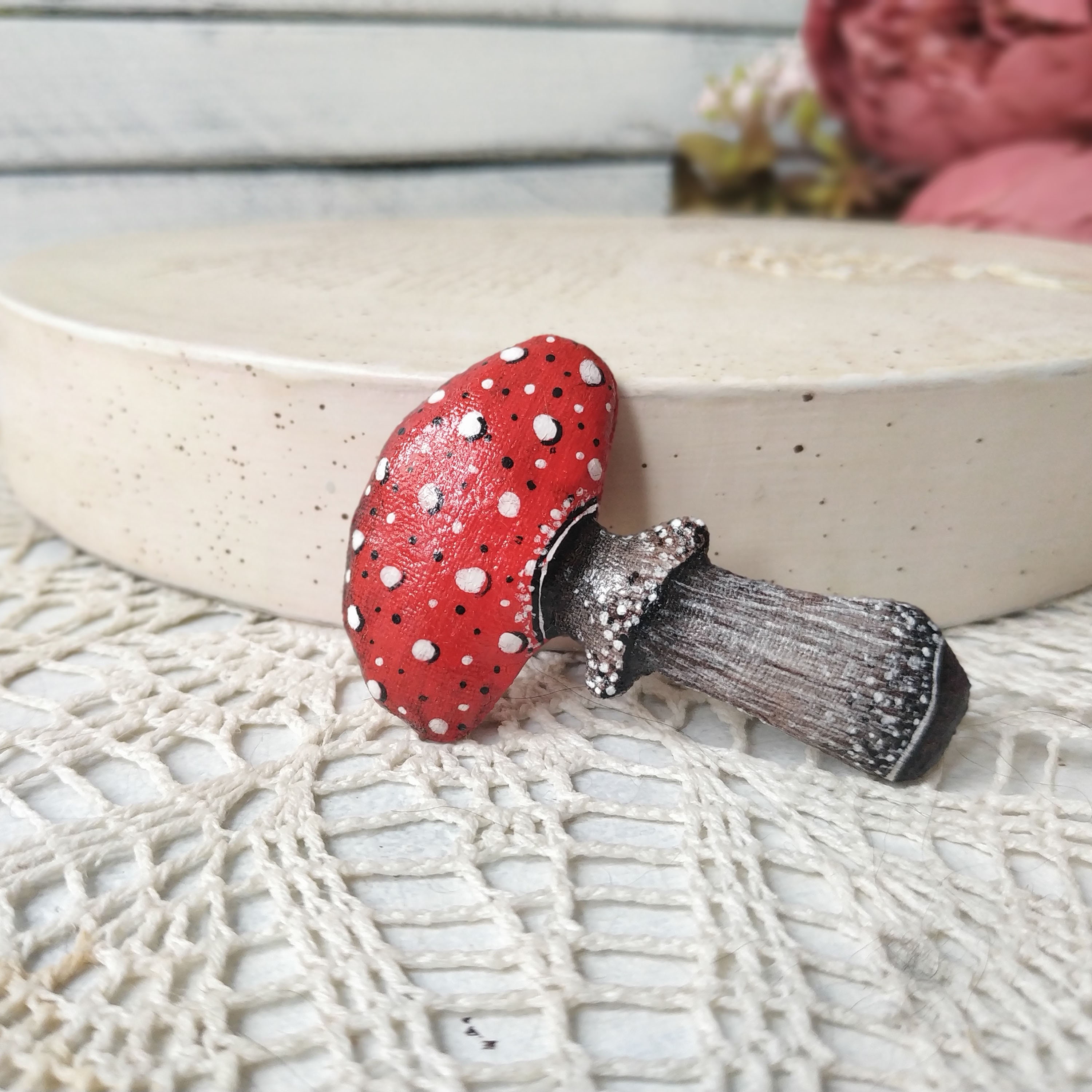 Red mushroom pin Cottagecore jewelry Cottage core pins Etsy