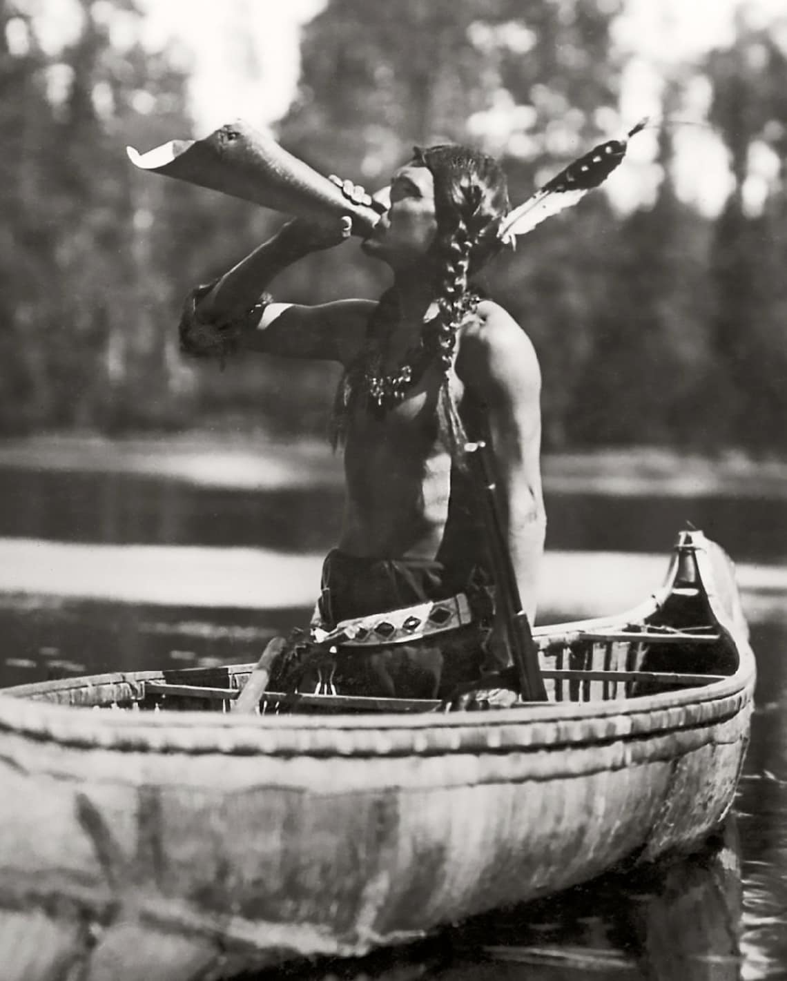 The Moose Call Ojibwe Hunter 1908 por Roland W. Reed Etsy