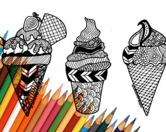 Ice cream coloring page coloring page for kids coloring page | Etsy