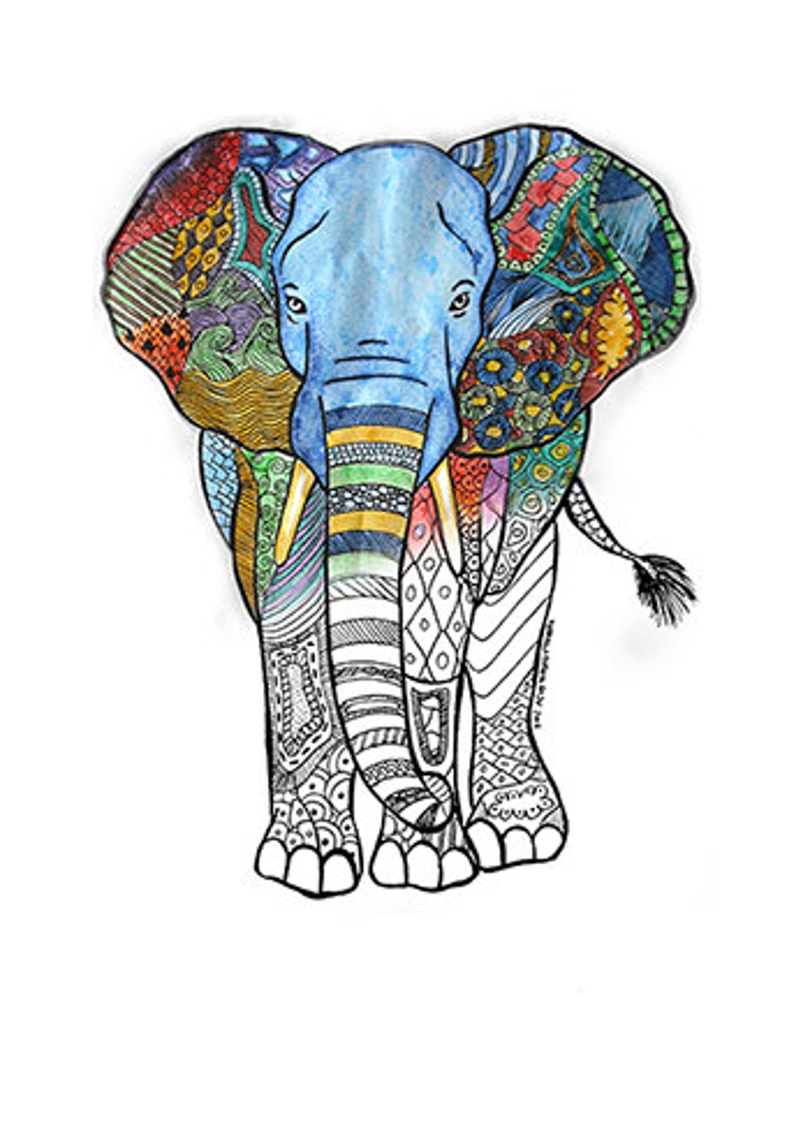 Elephant Coloring Page Coloring Page Printable Coloring - Etsy
