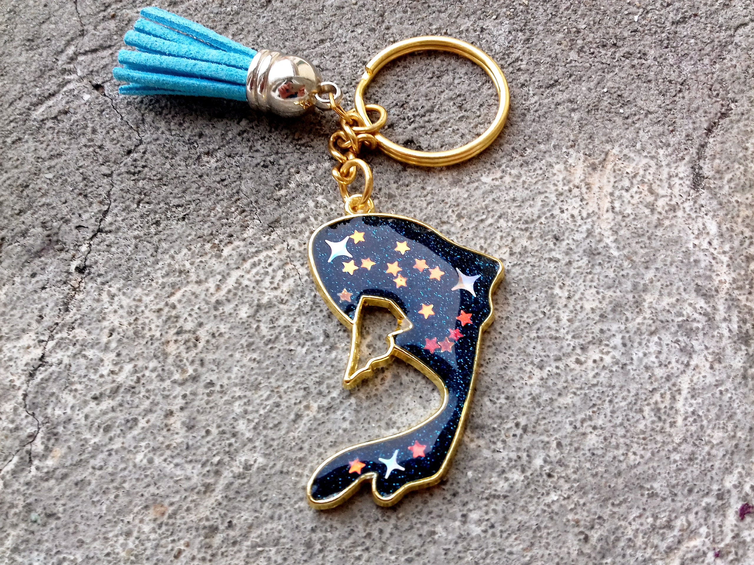 Pisces Resin Keychain Zodiac Horoscope Zodiac Sign Keychain Woman