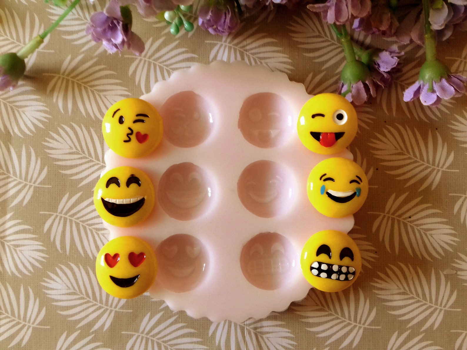 6 emoji mold silicone for resin cake design polymer clay Etsy