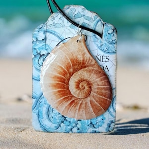 Collana conchiglia in resina e carta