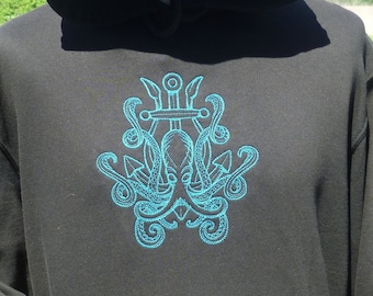 Kraken Hoodie, Octopus Hoodie, Pirate Hoodie, Nautische Hoodie, Geborduurde Hoodie, XS - 5XL