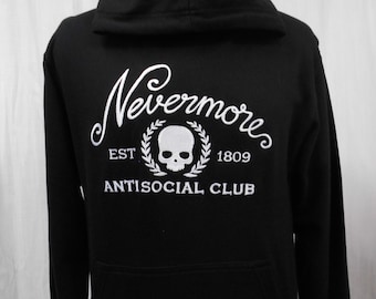 Nevermore Hoodie, Embroidered Hoodie, Heavy Hoodie XS - 5XL