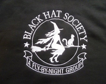 Witch Hoodie, Witch Zip Jacket, Black Hat Society Zip up Hoodie, Halloween Hoodie, Witch Silhouette, Zoodie, Black Hatter, BHS, RHS