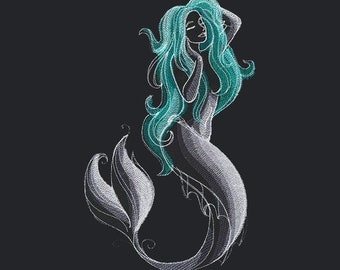 Mystical Mermaid PREMIUM Hoodie, Mermaid Zip up Hoodie, Mermaid Zoodie, Mermaid Jacket, Embroidered Hoodie, Fantasy Hoodie, XS - 4XL