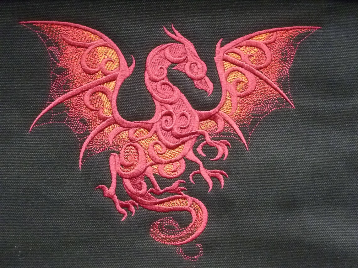 Smoky Dragon Bag Embroidered Dragon Bag Dragon Canvas Bag Etsy UK