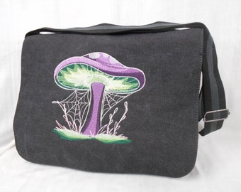 Mushroom Bag, Glow in the dark Mushroom Bag, 100% cotton canvas bag, Magic Mushroom Bag, Toadstool Bag, Fungi Bag, Psilocybe Fly Agaric