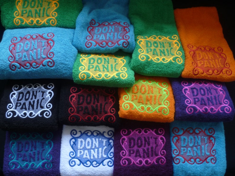 Don't Panic BATH Towel Day Luxury BATH Towel Don't Etsy