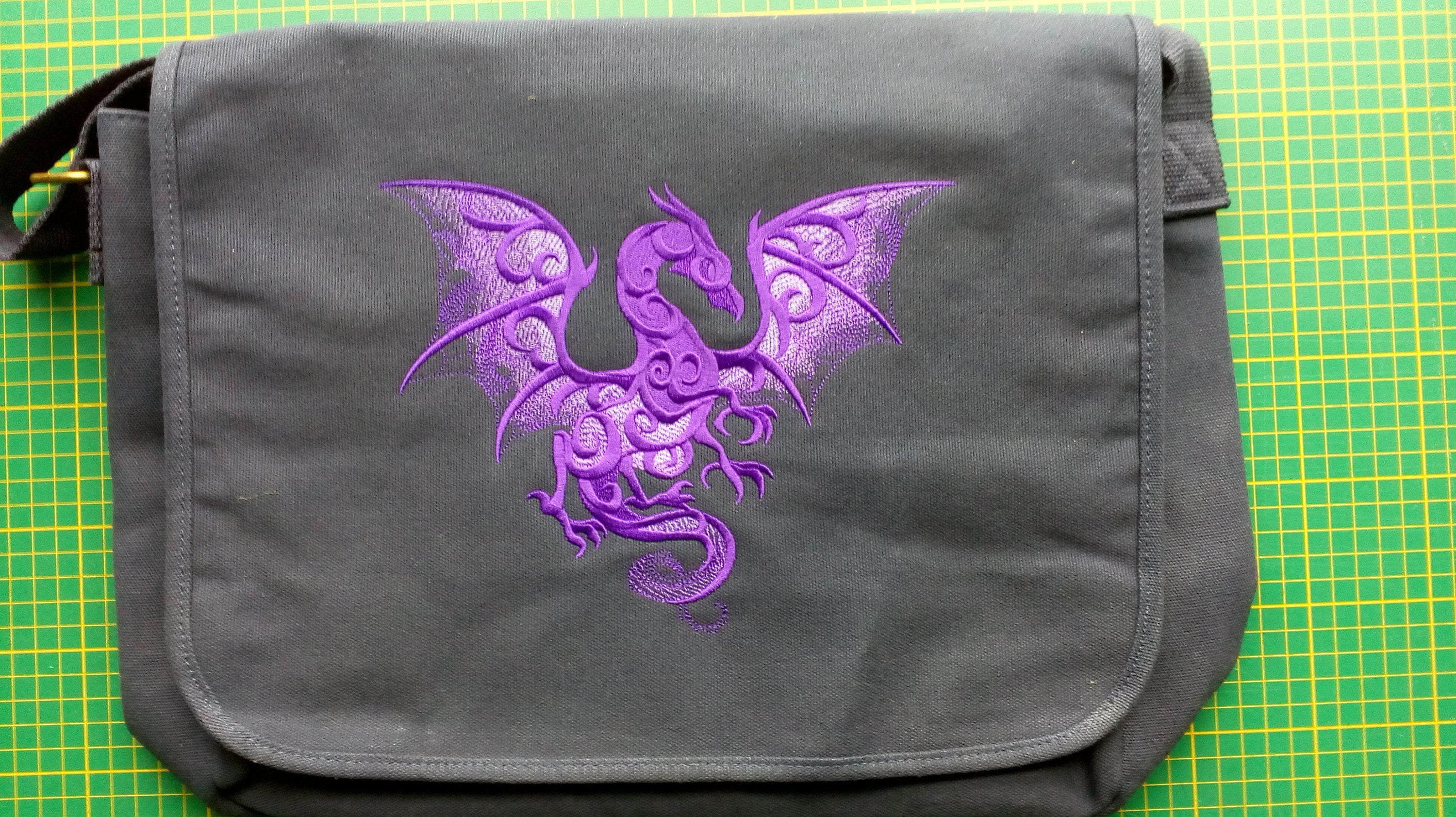 Smoky Dragon Bag Embroidered Dragon Bag Dragon canvas Bag Etsy