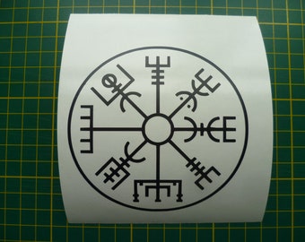 Viking Vegvisir Sticker, Norse Compass Runes Safe travel Car Sticker, Symbol Charm Talisman, viking compass protection traveller Outdoor