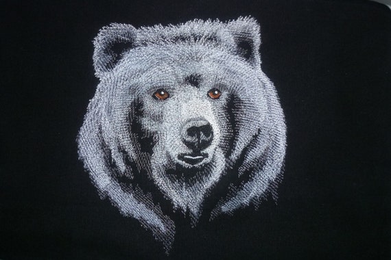 Bear Bag Bear Messenger Bag Bear Crossbody Bag Messenger Bag Embroidered Design Cotton Canvas Bear Purse Etsy