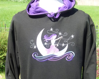 Enchanted Fairy Hoodie, Embroidered Hoodie, Fairy Sweater, Fae Hoodie, Faery Hoodie, Embroidered fairy, XS - 2XL, Fairy Embroidery