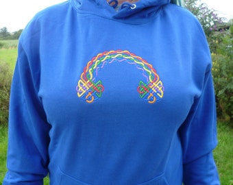 Knotwork Rainbow Hoodie, Embroidered Hoodie, XS - 5XL, Beautiful Rainbow, Pride