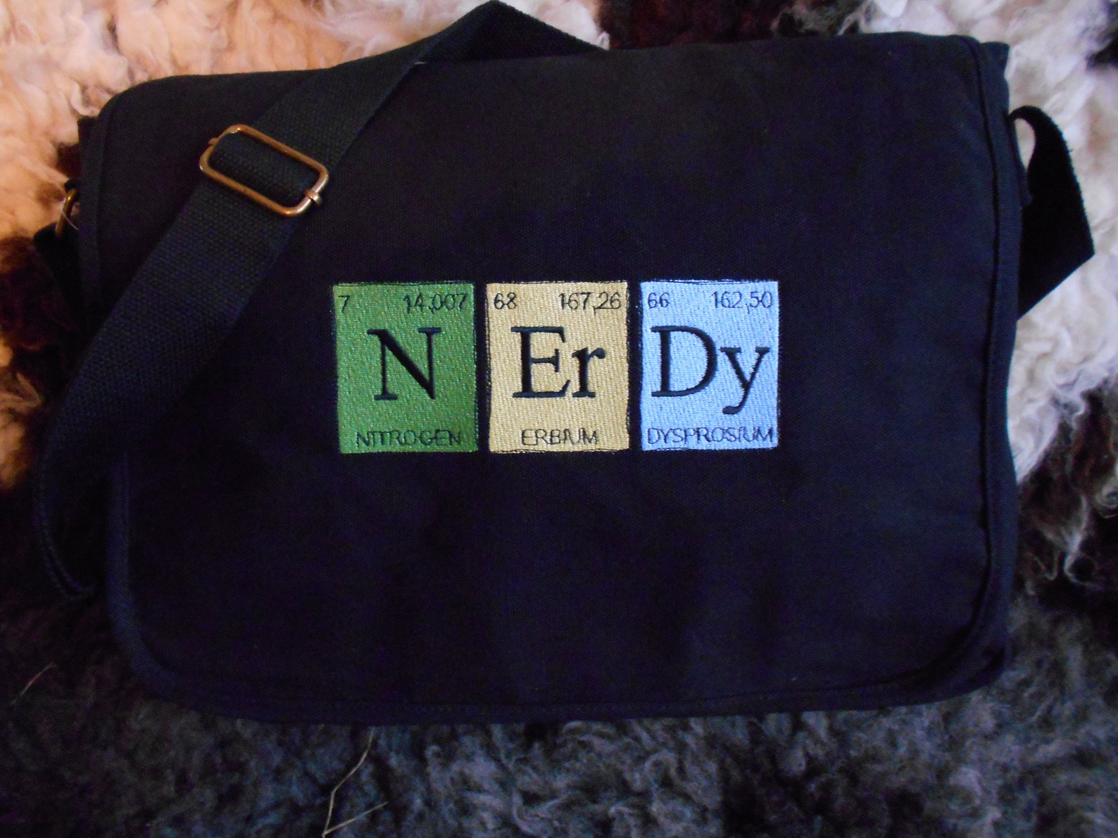 Nerd Bag Nerdy Canvas Messenger Bag Geek Bag Scientist Bag Etsy