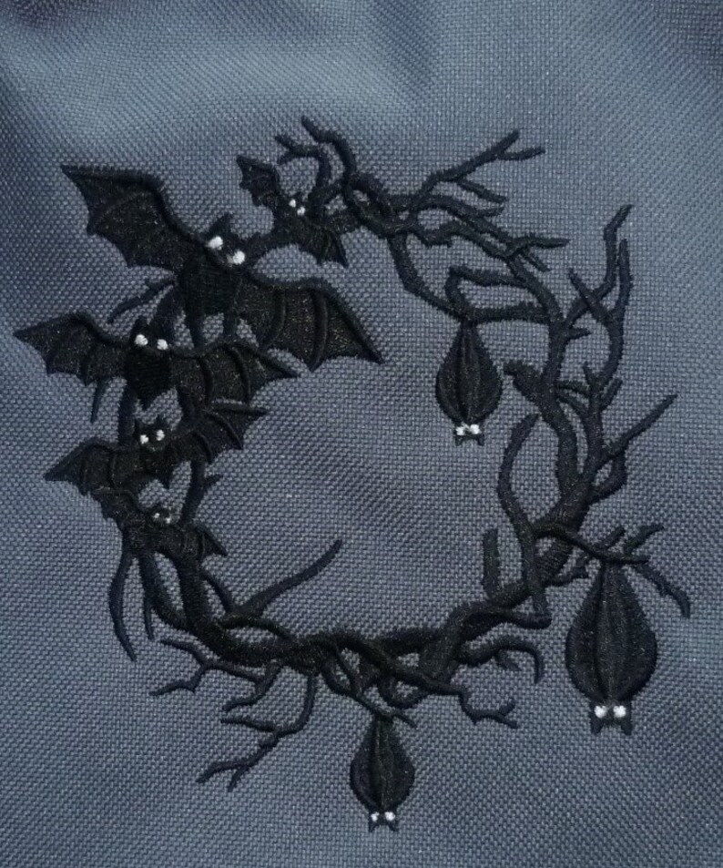 Bats Bag Beautiful Bat Bag Embroidered Design Reporter Bag Etsy