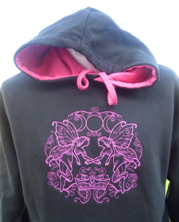Fairy embroidered men's hooded sweatshirt