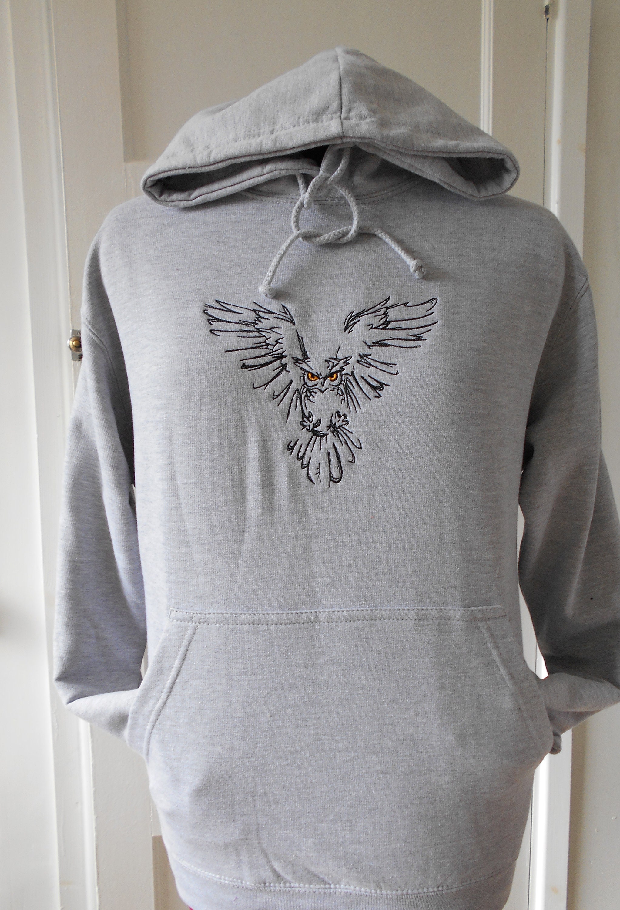 Owl Hoodie, Embroidered Owl Hoody, Owl Sweater, Embroidered Hoodie, XS - 5XL