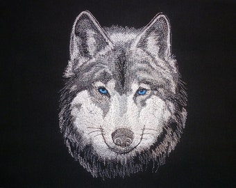 Magnificent Wolf Hoodie, Embroidered Wolf Hoodie, Wolf Sweater,  XS - 5XL