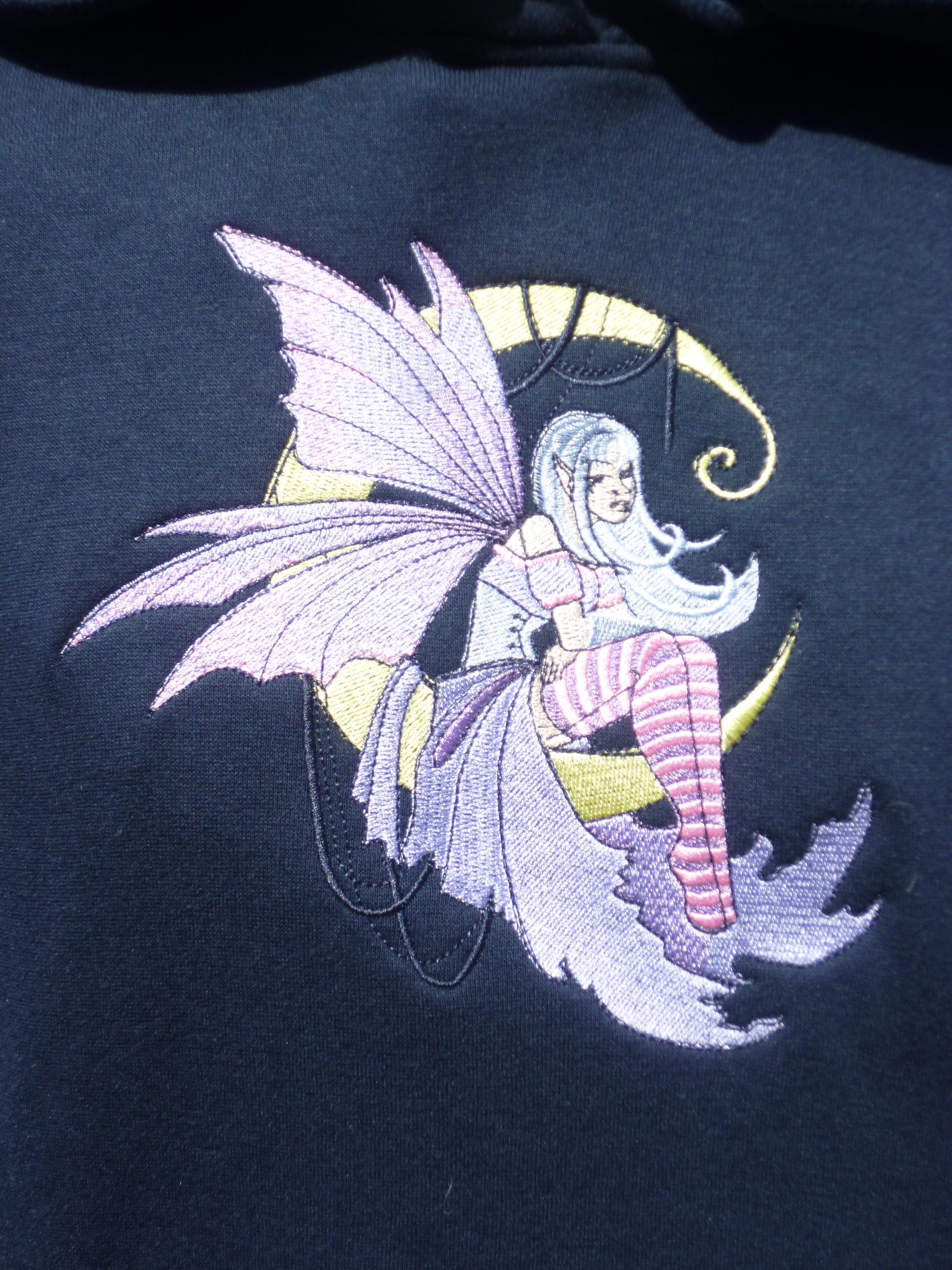Moon Fairy Hoodie, Embroidered Fairy, Embroidered Hoodie, Fae