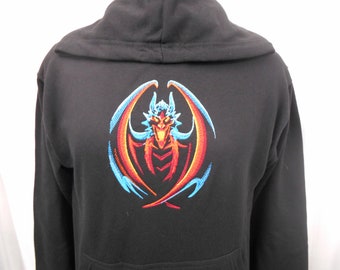 Opkomende Dragon Hoodie, Dragon geborduurde hoodie, zware hoodie XS - 5XL
