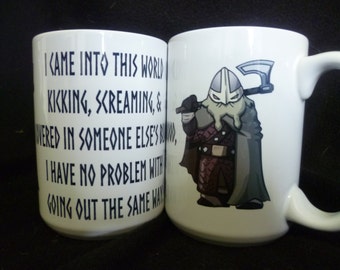 Viking Mug, Slogan Mighty Mug, Cider Mug, Skol, Coffee Tea Mug, Warrior, larp, pagan, Gift for him, gift for a viking, ceramic mug